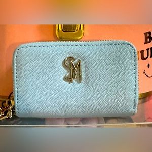 Steve Madden Small Zip Around Wallet in Cornflower Blue